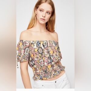 Free People Mowgli Cropped Printed Tee